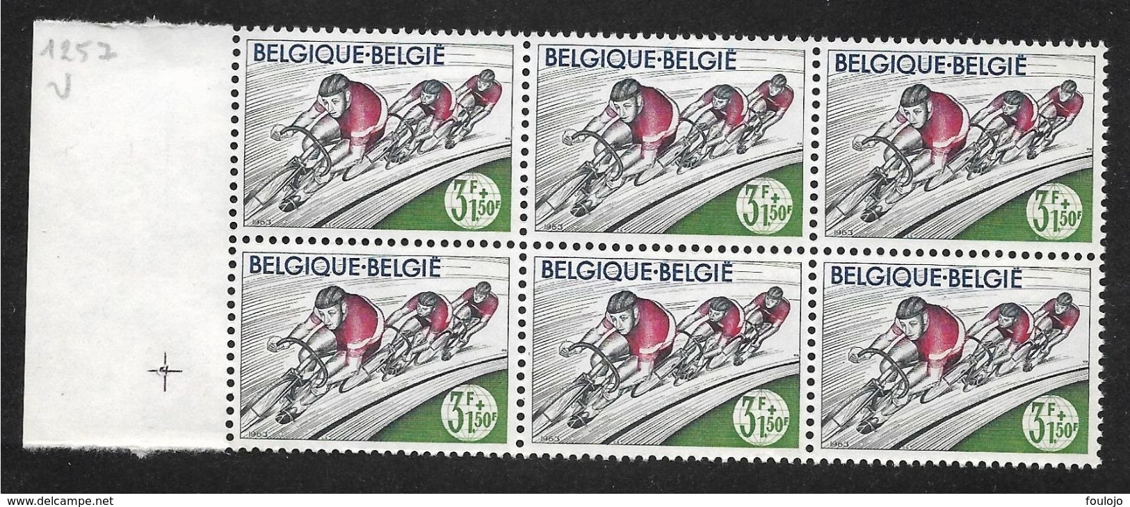 1257-V En Bloc De 9 Timbres - V épine Dans Le Dos (Alb. Noir N° 20) - Other & Unclassified