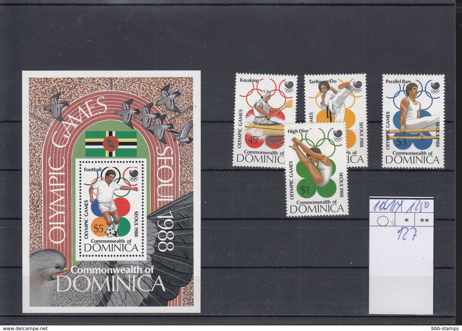 Dominica Michel Cat.No. Mnh/** 1061/1064 + Sheet 127 Olympia - Dominica (1978-...)