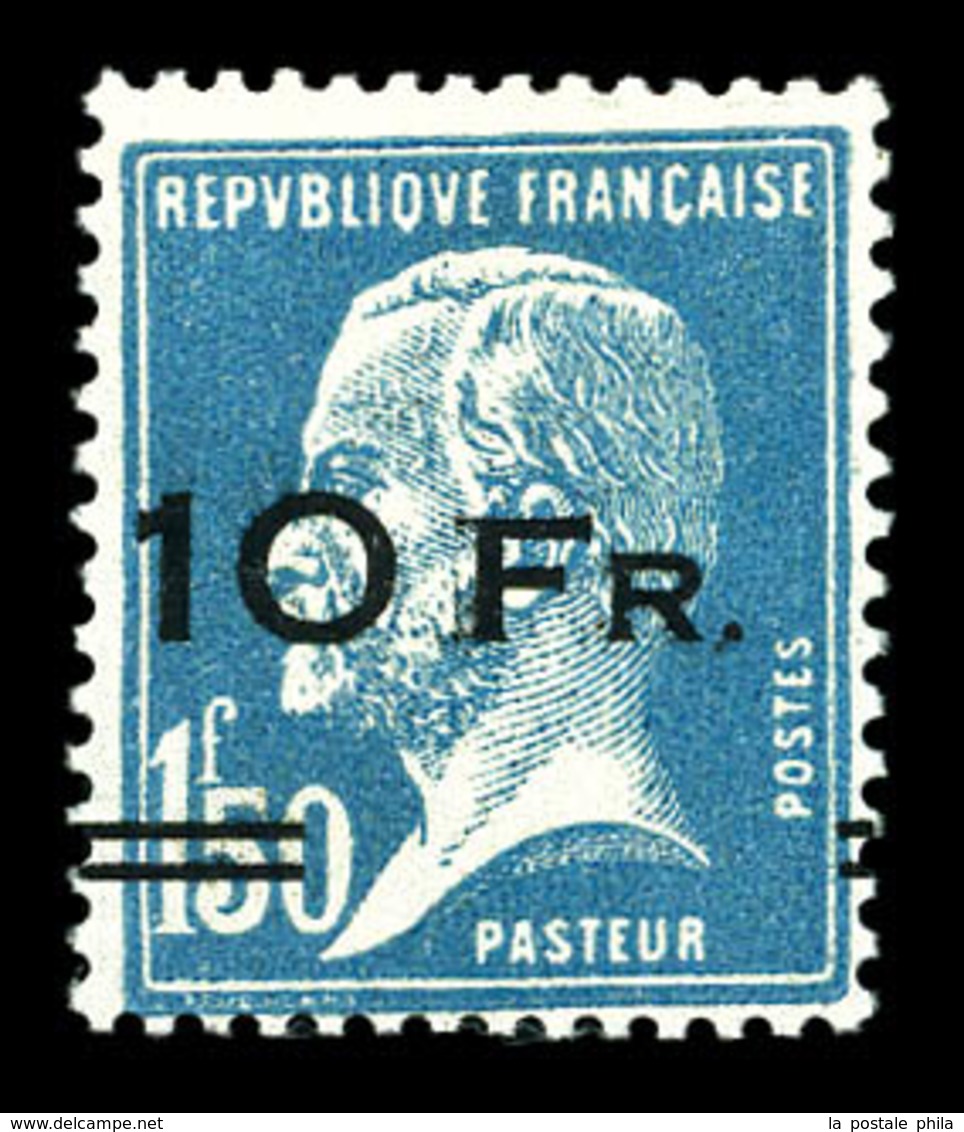 N°4, Pasteur Surchargé à Bord Du Paquebot 'Ile De France', 10F Sur 1F50 Bleu, Quasi **, SUP. R.R. (signé Champion/certif - 1927-1959 Neufs