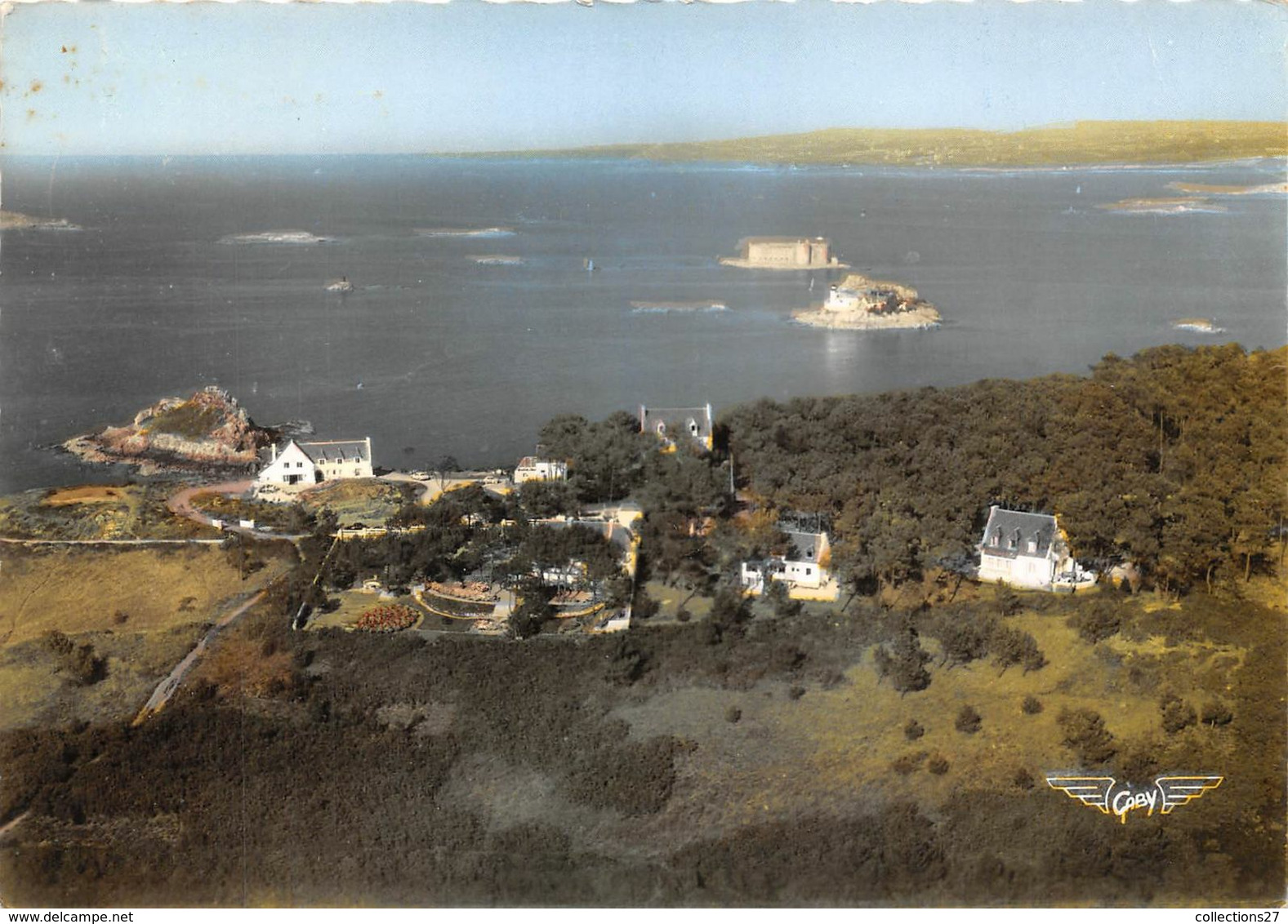 29-CARANTEC- LE CHATEAU DU TAUREAU ET L'ILE LOUET VUE DU CEIL - Carantec