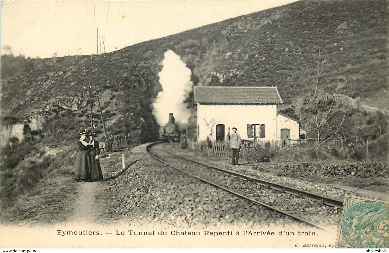 HAUTE VIENNE  EYMOUTIERS  Le Tunel Du Chateau Repenti A L'arrivée D'un Train - Eymoutiers