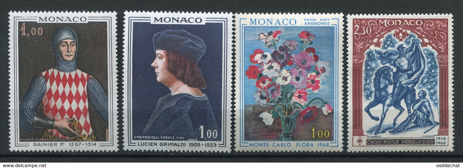 18851 MONACO N°734/5, 742/3 ** Rainier 1er, Lucien Grimaldi, Croix-Rouge, Floralies à Monte-Carlo    1970  TB/TTB - Neufs