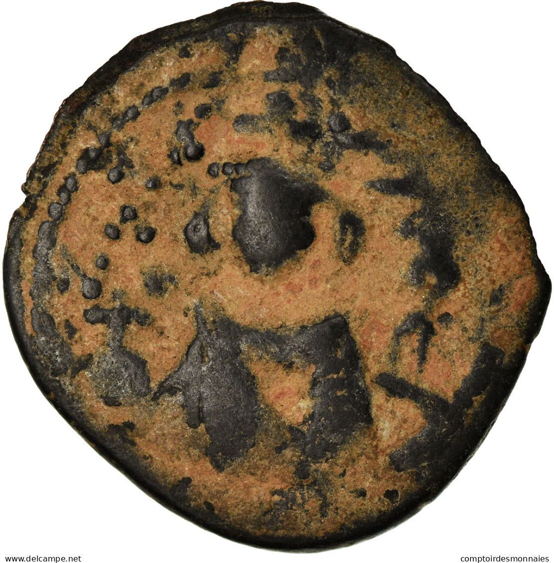 Monnaie, Arabo-Byzantines, Fals, 685-692, Hims (Emesa), TB+, Bronze - Islamische Münzen