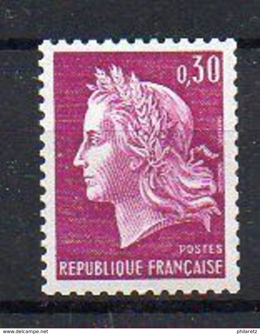 0,30 Cheffer : N° 1536b Neuf ** - N° Rouge Au Verso - Cote 15€ - 1967-1970 Marianne Van Cheffer