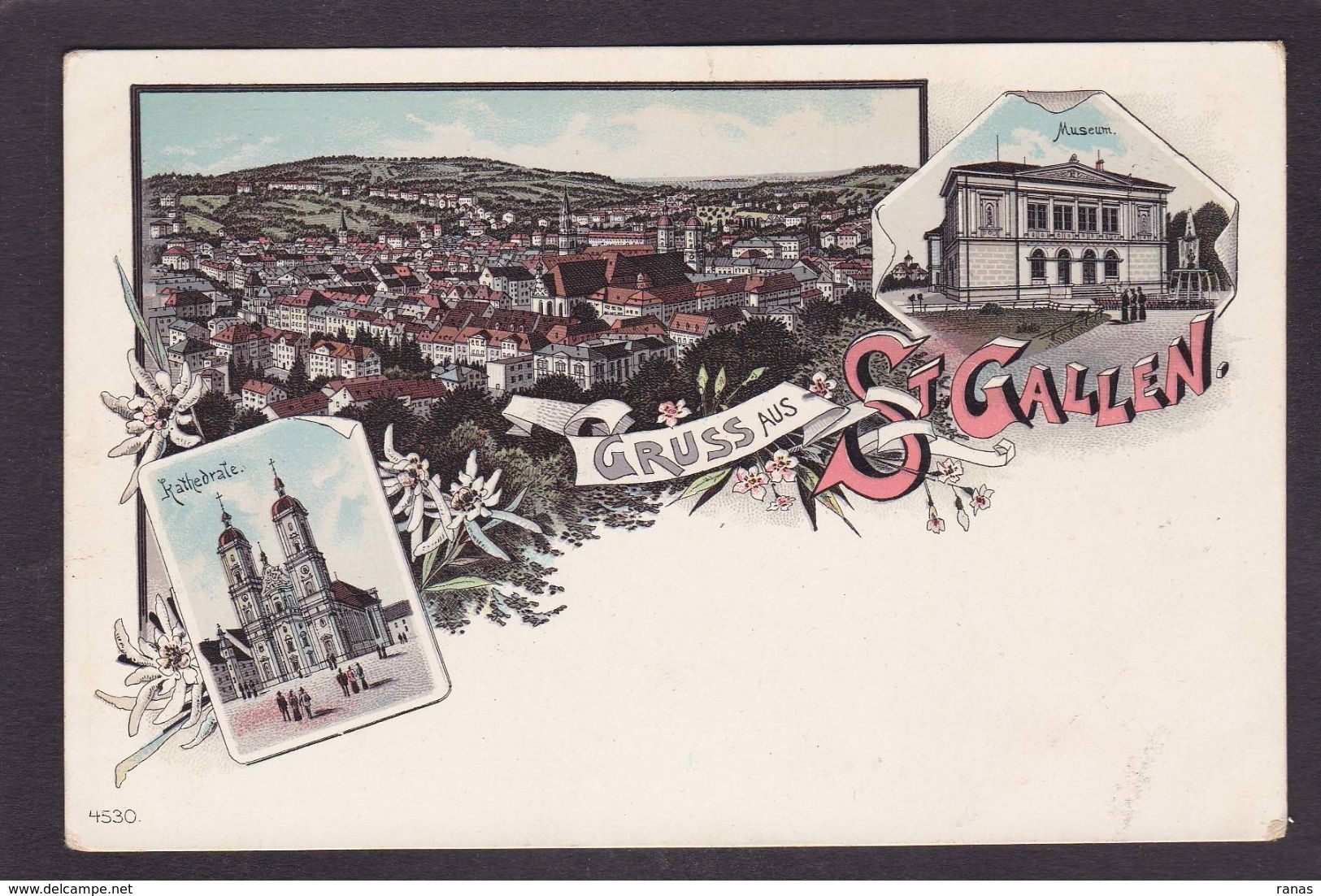 CPA Suisse Helvétia Schweiz Svizzera Non Circulé Litho Gruss Canton De Saint Gall Gallen - St. Gallen