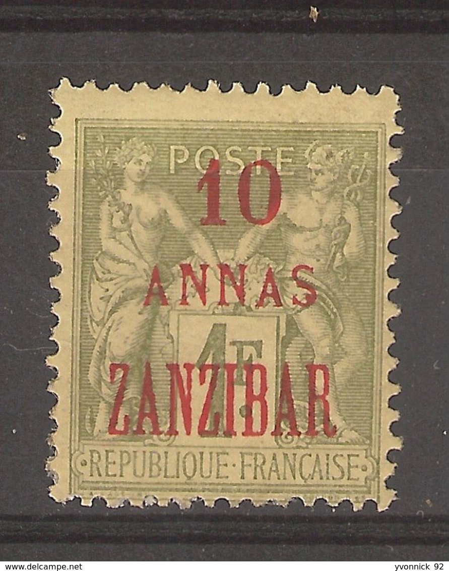 Zanzibar_ 10 Annas  Sur 1F  (1893 ) N°5 ) - Neufs