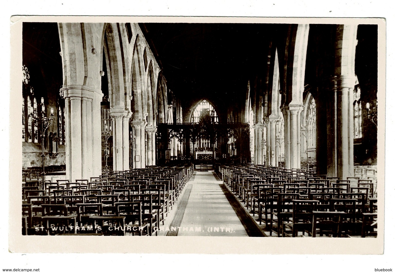 Ref 1388  - Early Postcard - Interior Of St Wulfram's Church Grantham - Rubber Postmark - Otros & Sin Clasificación