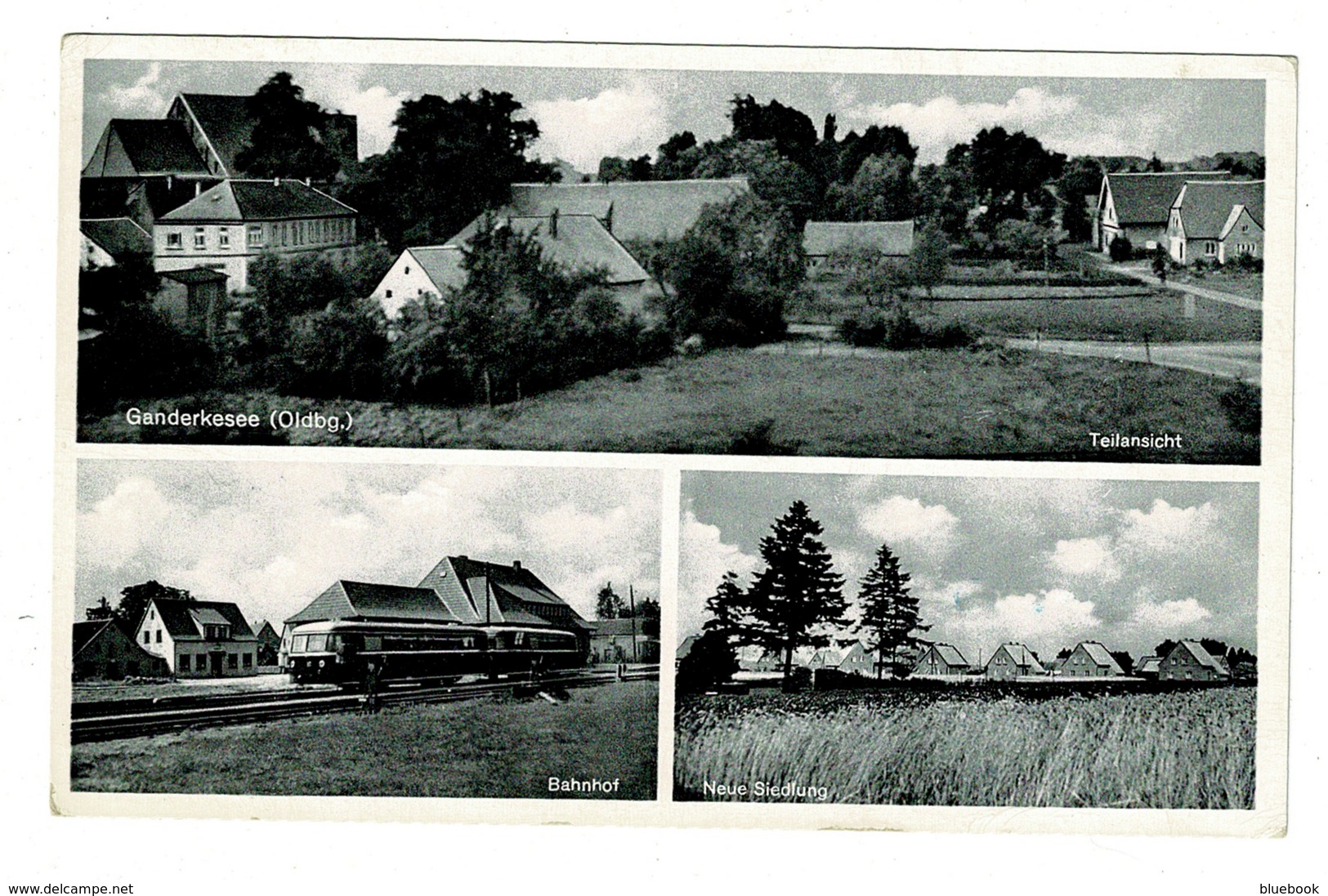 Ref 1388  - Triple View Postcard - Bahnhof Ganderkesee Oldenburg - Lower Saxony Germany - Ganderkesee