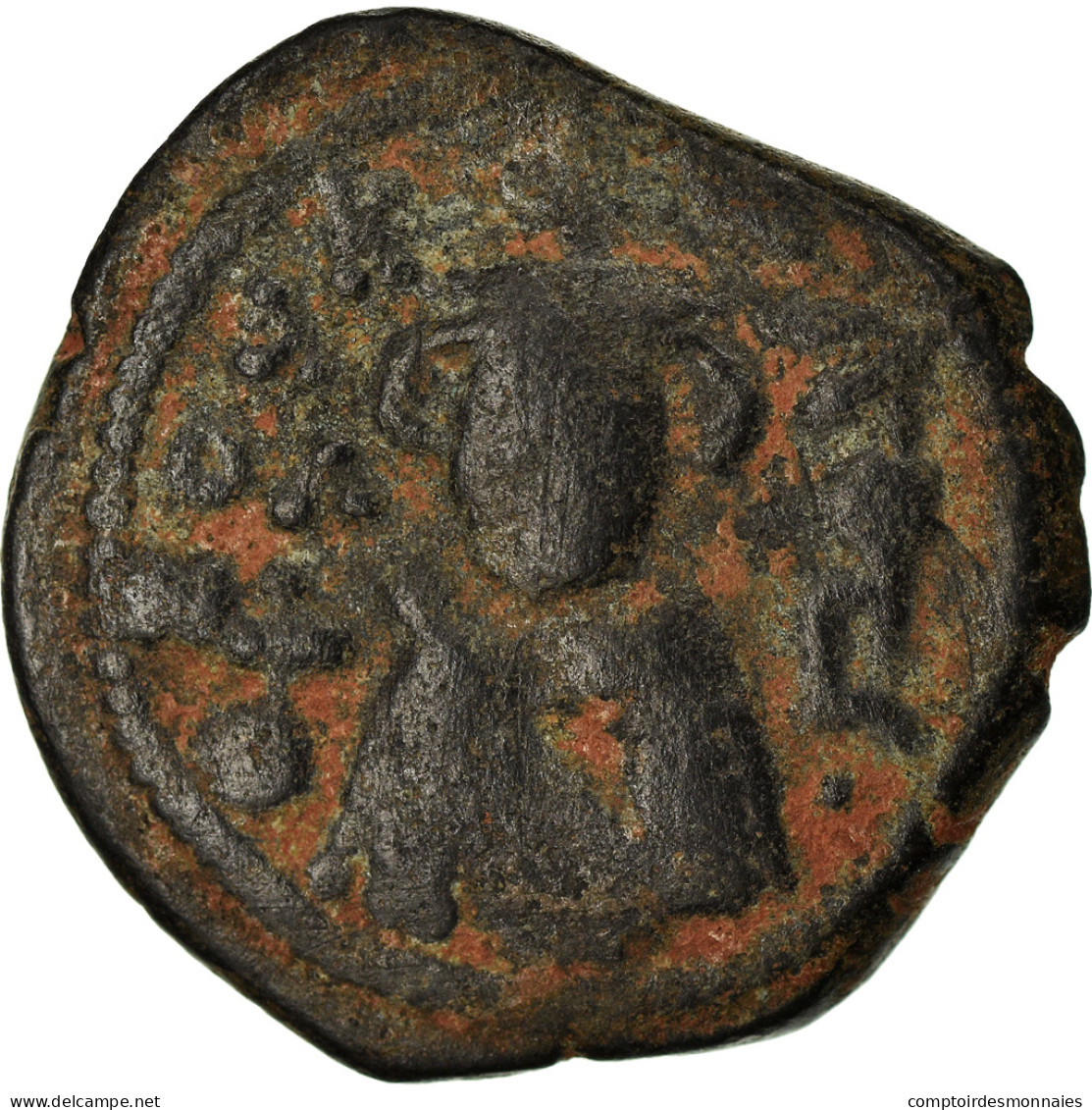 Monnaie, Arabo-Byzantines, Fals, 685-692, Hims (Emesa), TB+, Bronze - Islámicas