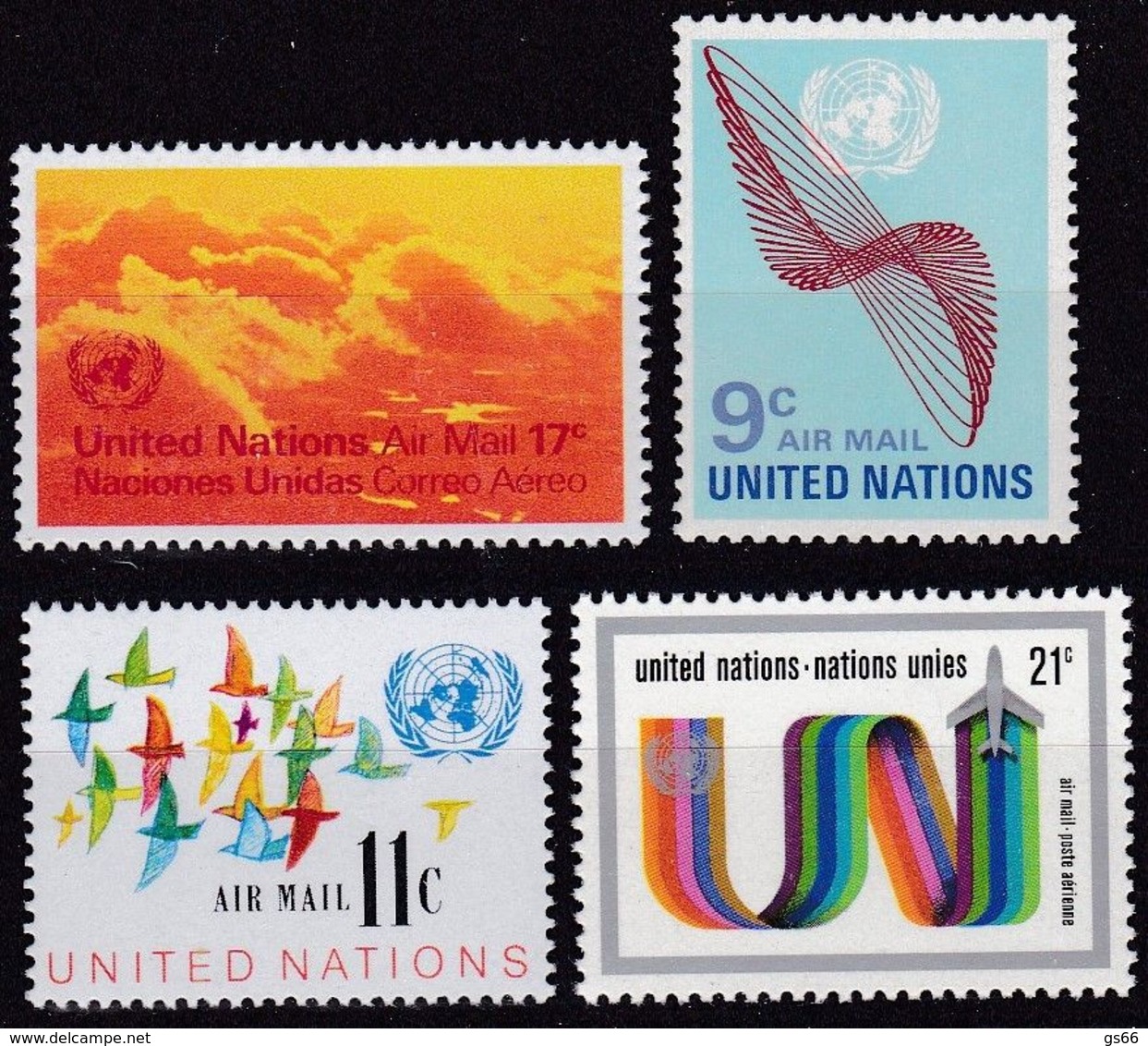 UNO-New York, 1972, 245/48,  MNH **,  Flugpostmarken. - Ungebraucht