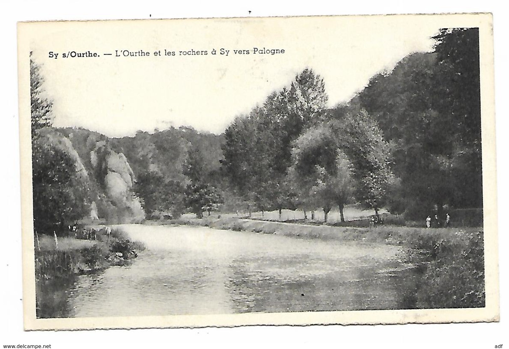 CPSM SY SUR OURTHE, L'OURTHE ET LES ROCHERS A SY VERS PALOGNE, FERRIERES, Format 9 Cm Sur 14 Cm Environ, BELGIQUE - Ferrieres