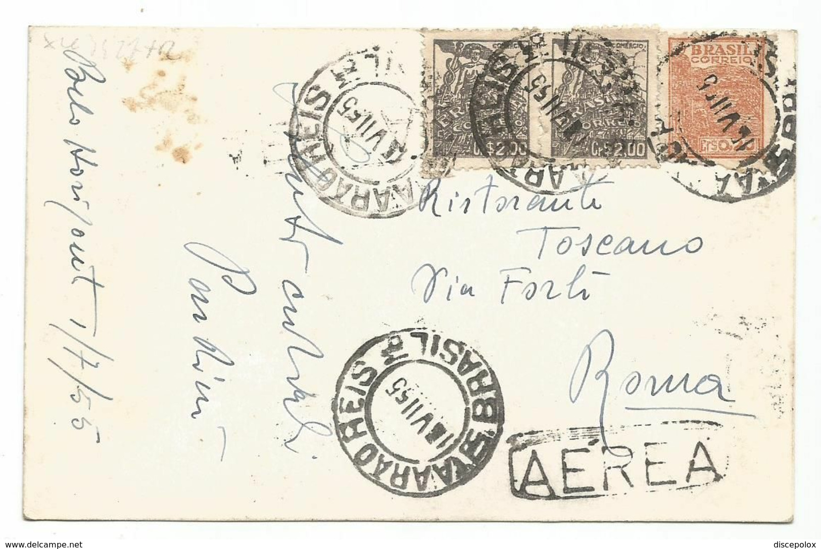 XW 3427 Belo Horizonte - Centro - Nice Stamps Timbres Francobolli / Viaggiata 1955 - Belo Horizonte
