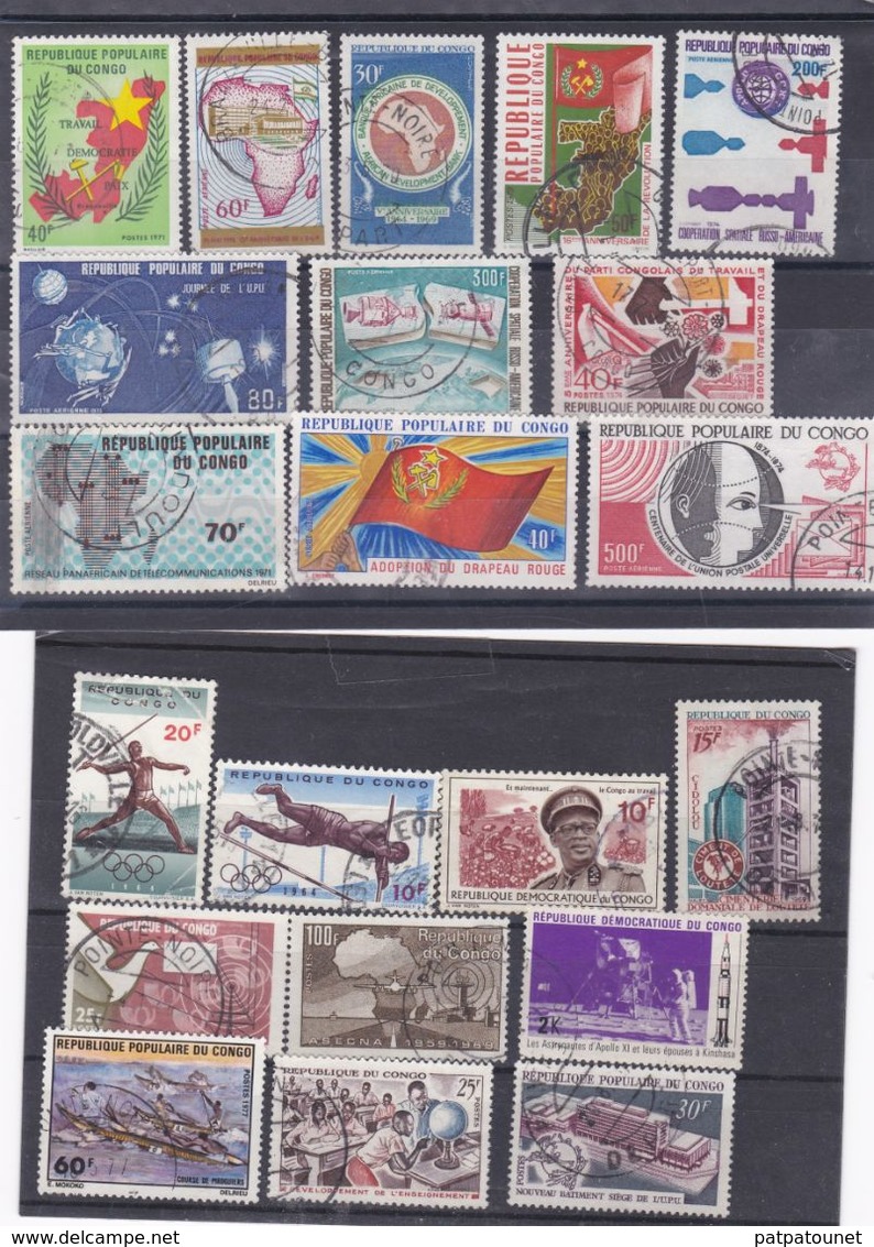 Congo Lot De 45 Timbres Oblitérés Différents - Colecciones