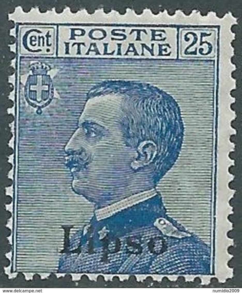 1912 EGEO LIPSO EFFIGIE 25 CENT MNH ** - RB30-5 - Egée (Lipso)