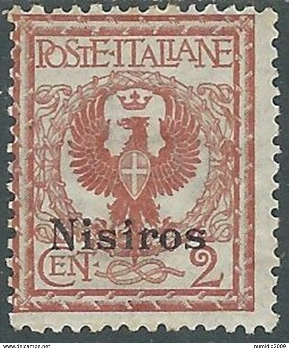 1912 EGEO NISIRO AQUILA 2 CENT MH * - RB30-5 - Ägäis (Nisiro)