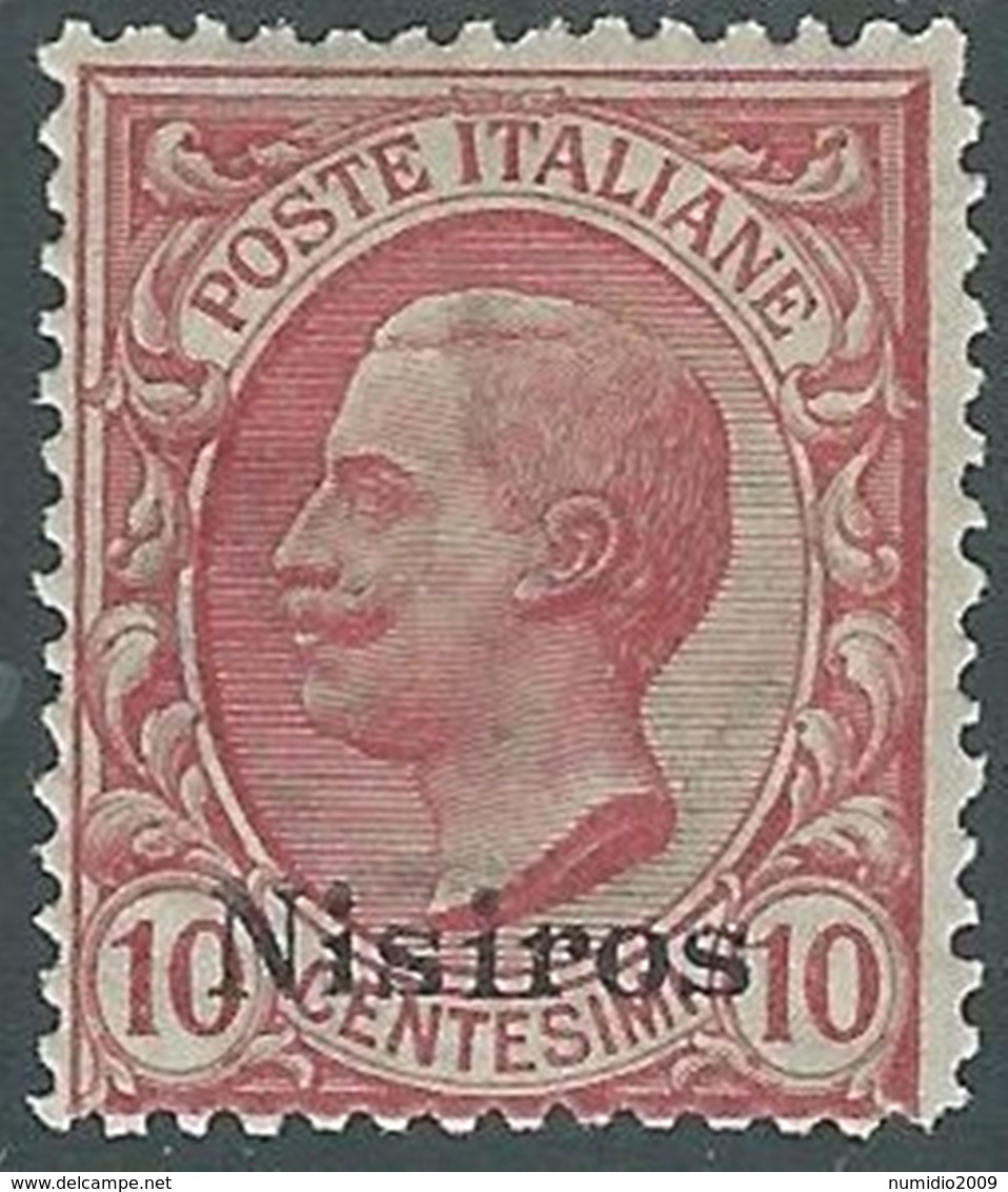 1912 EGEO NISIRO EFFIGIE 10 CENT MH * - RB30-5 - Aegean (Nisiro)