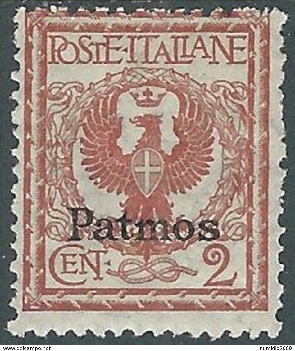 1912 EGEO PATMO AQUILA 2 CENT MH * - RB30-6 - Aegean (Patmo)