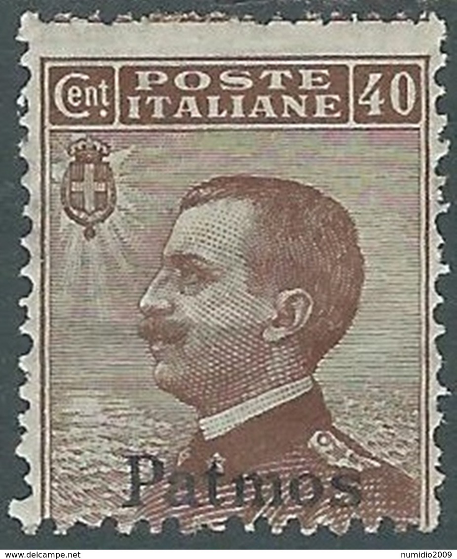 1912 EGEO PATMO EFFIGIE 40 CENT MH * - RB30-6 - Ägäis (Patmo)