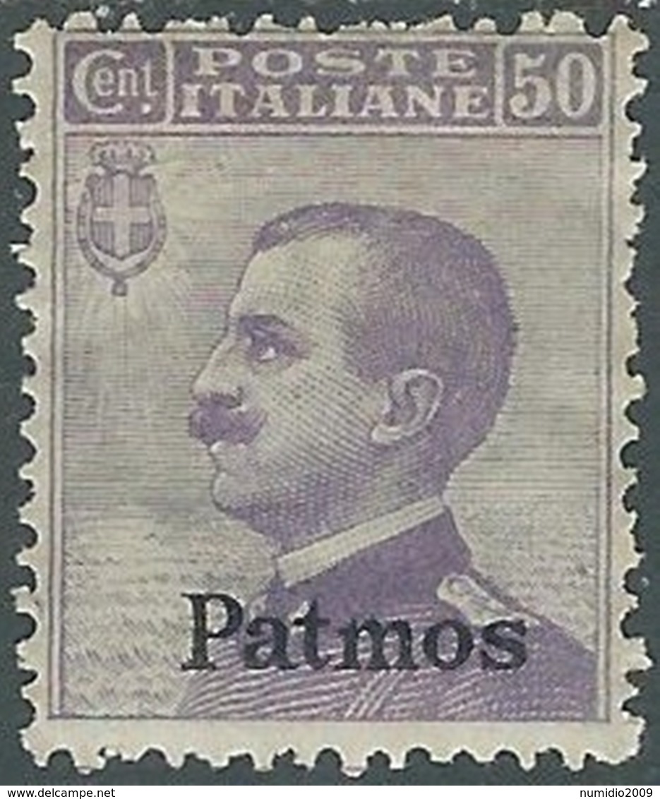 1912 EGEO PATMO EFFIGIE 50 CENT MH * - RB30-6 - Egeo (Patmo)
