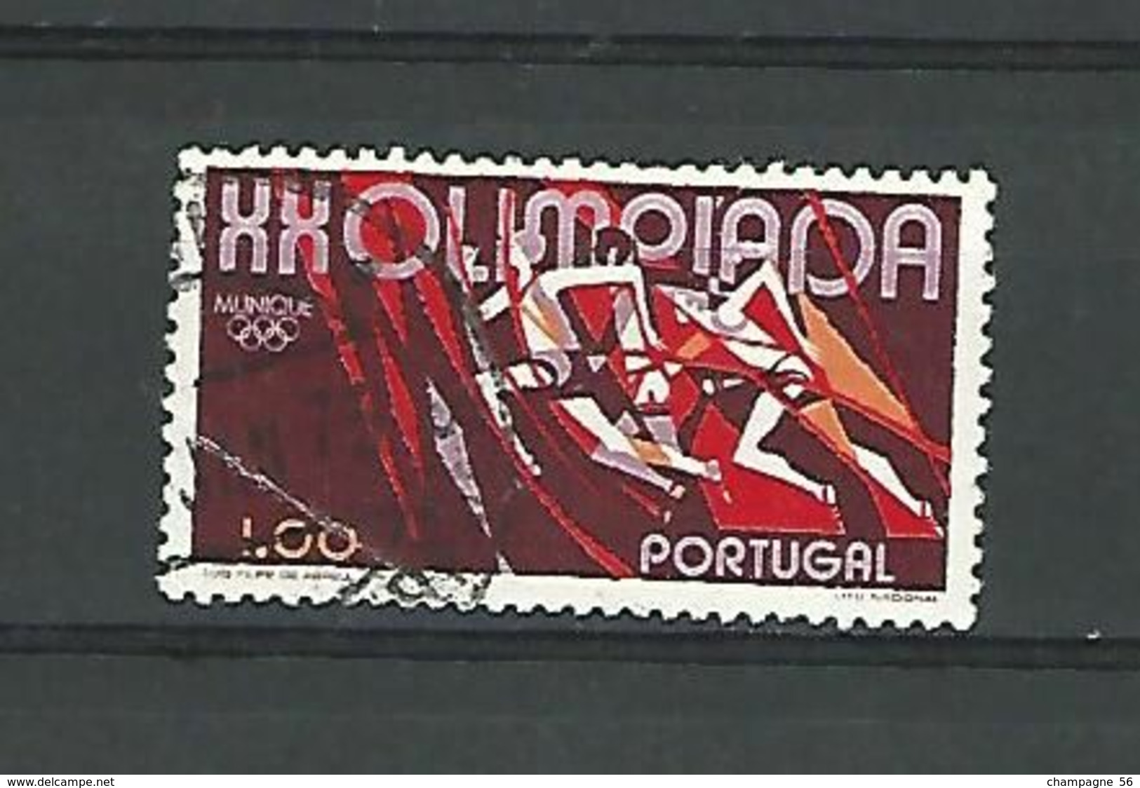 VARIÉTÉS PORTUGAL 1972 N° 1157 SPORTS COURSE A PIED HHOLIMOI ADA 1.e JEUX OLYMPIQUE DE  MUNICH OBLITÉRÉ - Used Stamps