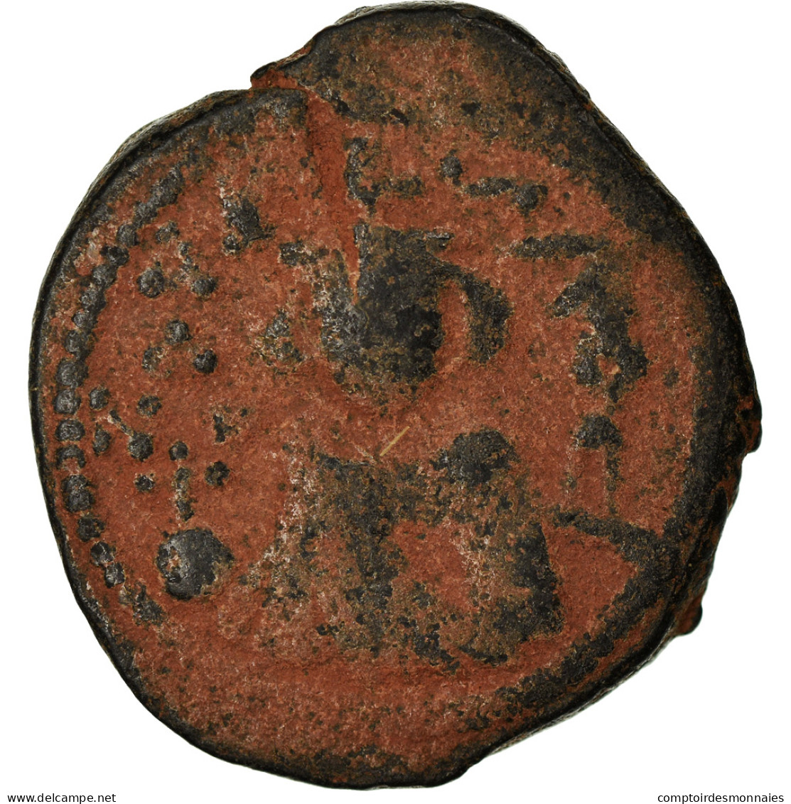Monnaie, Arabo-Byzantines, Fals, 685-692, Hims (Emesa), TB+, Bronze - Islamiques