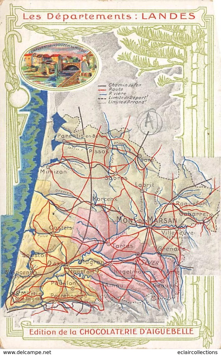 Non Classé        40            Carte Du Département De La Chocolaterie Aiguebelle              (scan) - Altri & Non Classificati