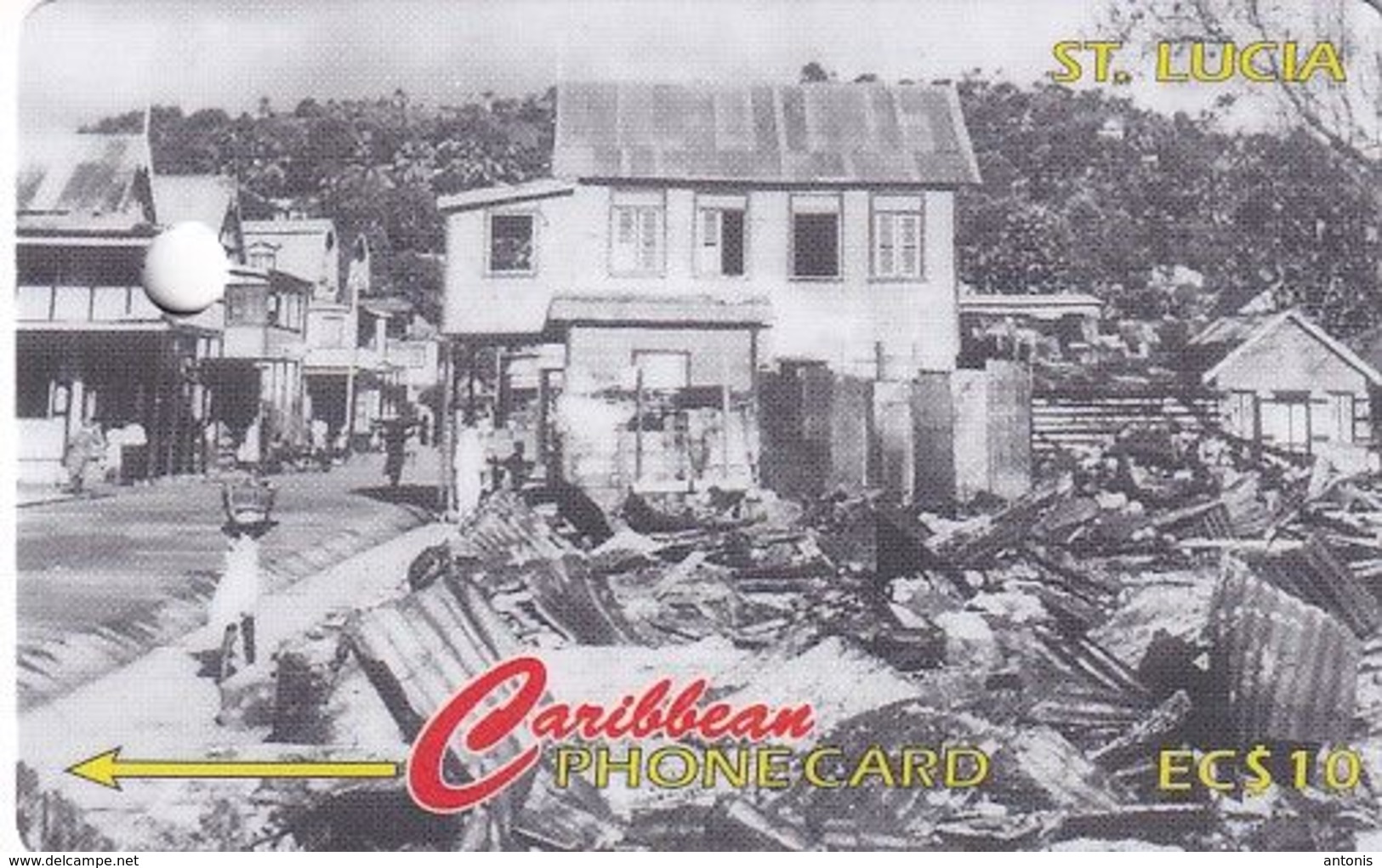 ST. LUCIA ISL.(GPT) - Castries After The 1948 Fire, CN : 147CSLC/B(Lli, Normal 0), Tirage 10000, Used - Santa Lucía