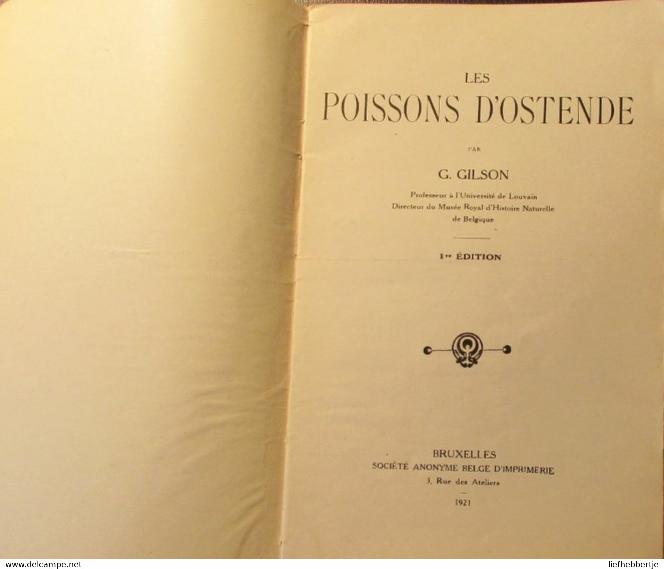Les Poissons D' Ostende - Door G. Gilson  -  Oostende Visserij  Vissen Vissoorten Zeekust - History
