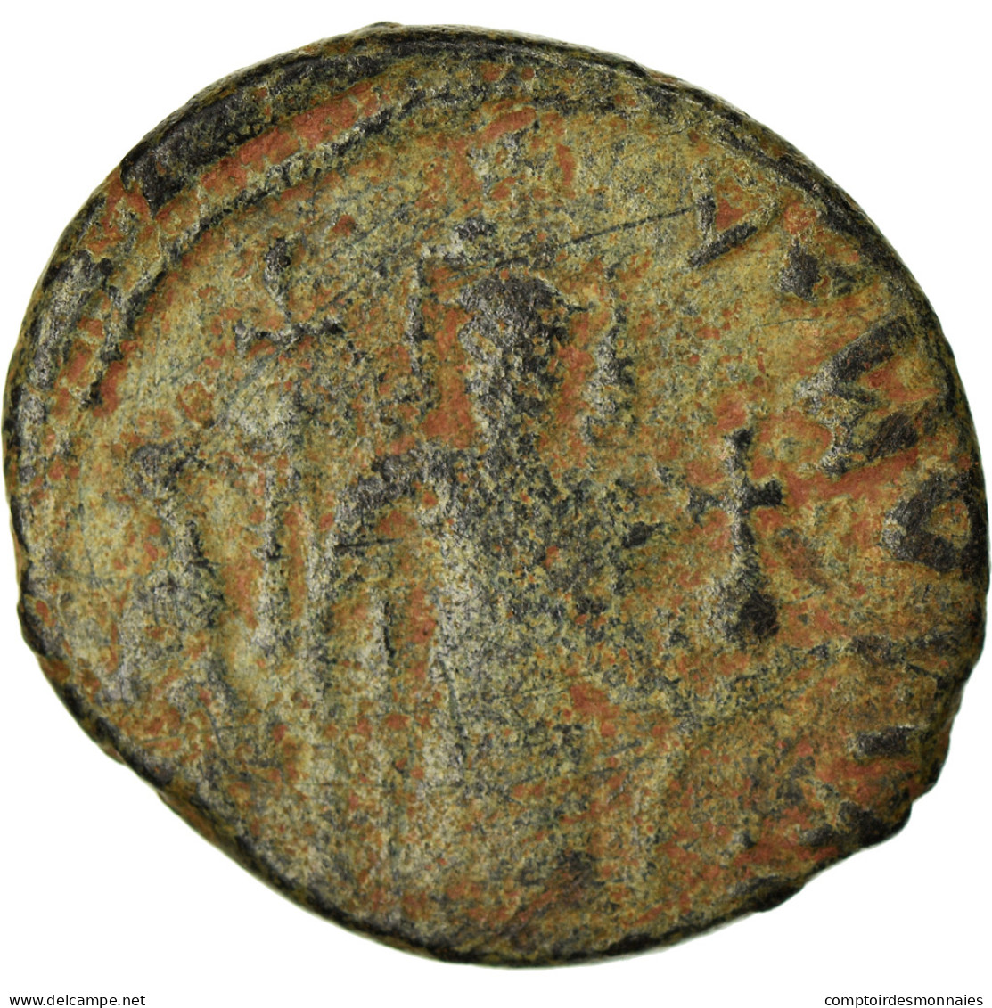 Monnaie, Arabo-Byzantines, Fals, 680s-690s, Dimashq, TB, Bronze - Islamic