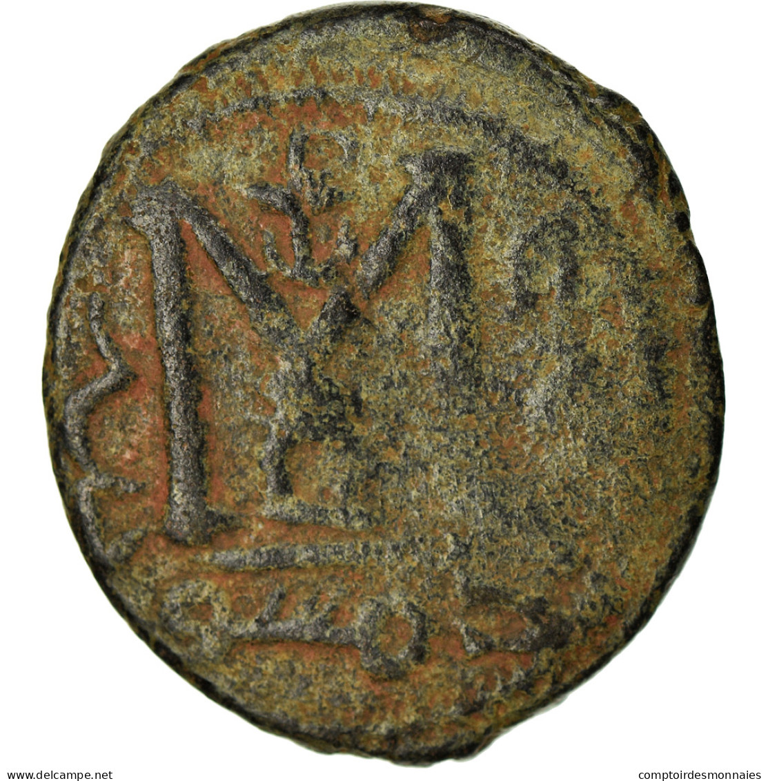 Monnaie, Arabo-Byzantines, Fals, 680s-690s, Dimashq, TB, Bronze - Islamic