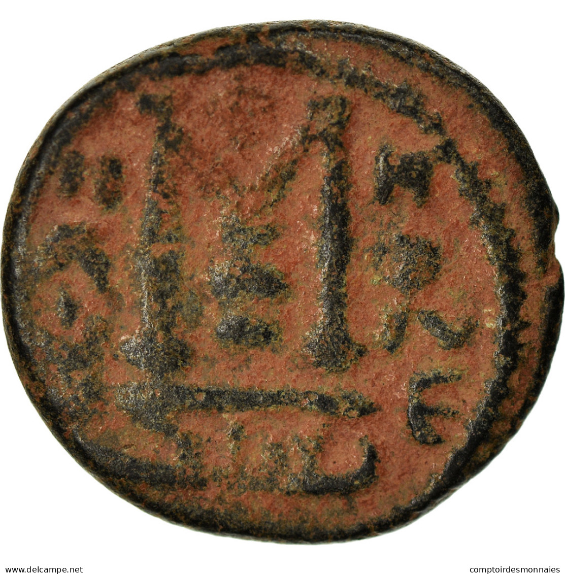 Monnaie, Arabo-Byzantines, Fals, 670s-680s, Ba'albakk, TTB, Bronze - Islamiques