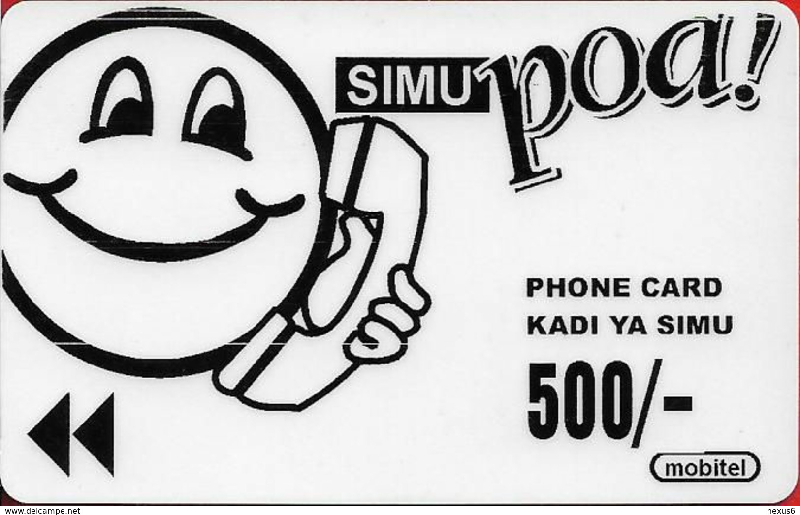 Tanzania - Mobitel Mic (Magnetic) - Simu Poa! Phone Card (White), 500Tsh, Used - Tanzanie