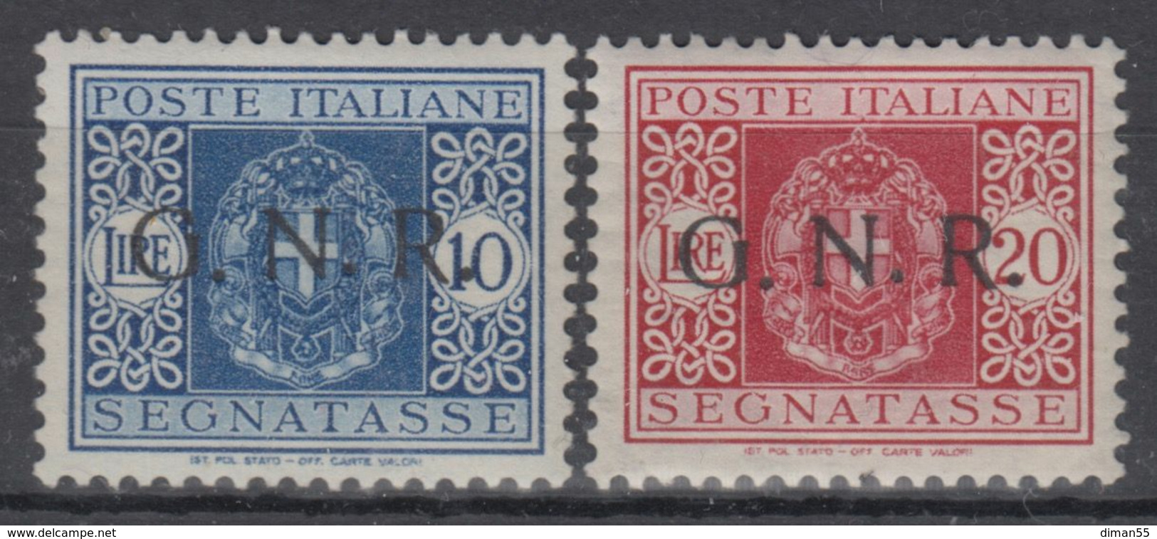 Italy - 1944 R.S.I. - Tax N.58A-59 - Cat. 1850 Euro - Certificato Biondi - Gomma Integra - MNH** - Portomarken