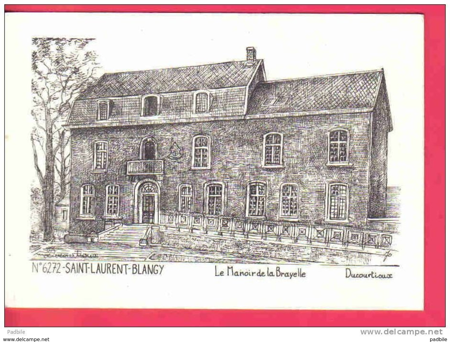 Carte Postale  62.  Saint-Laurent-Bangy   Le Manoir De La Brayelle  Par Yves  Ducourtioux - Saint Laurent Blangy