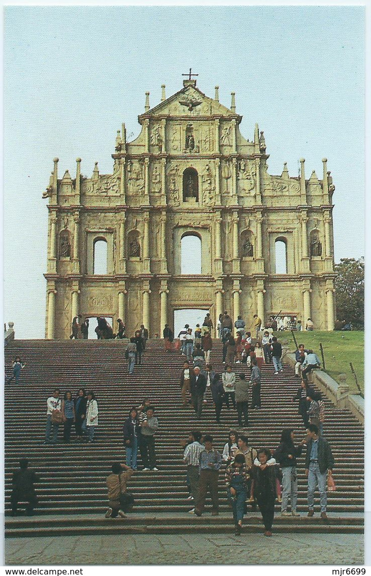 MACAU THE RUINS OF ST. PAUL'S CHURCH YEAR 80'S POSTCARD (TOURISM AGENCY EDITION) - Macau