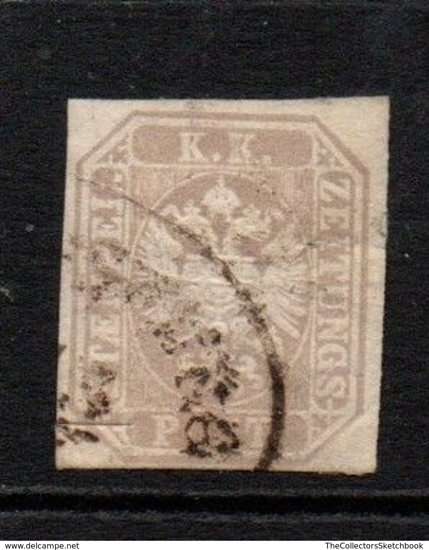 Austria  Newspaper Stamp 1863  Lilac Spacefiller ' Torn - Usados