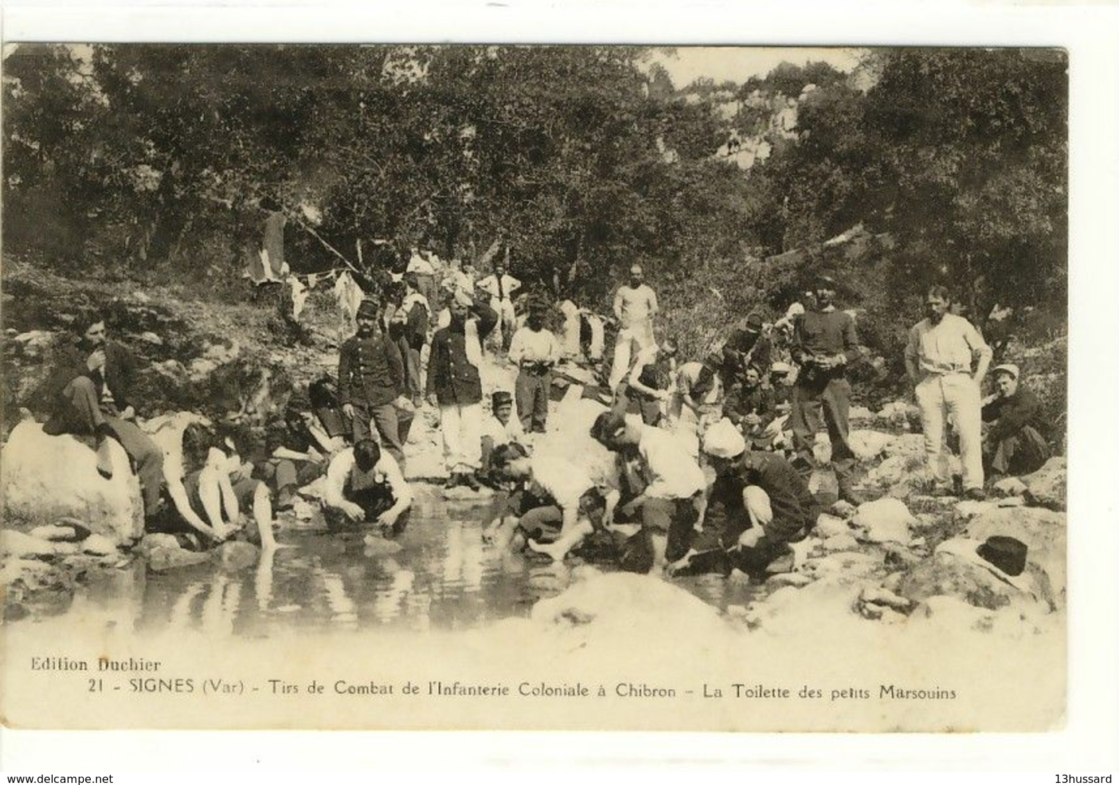 Carte Postale Ancienne Signes - Infanterie Coloniale à Chibron. La Toilette Des Petits Marsouins - Militaires - Signes