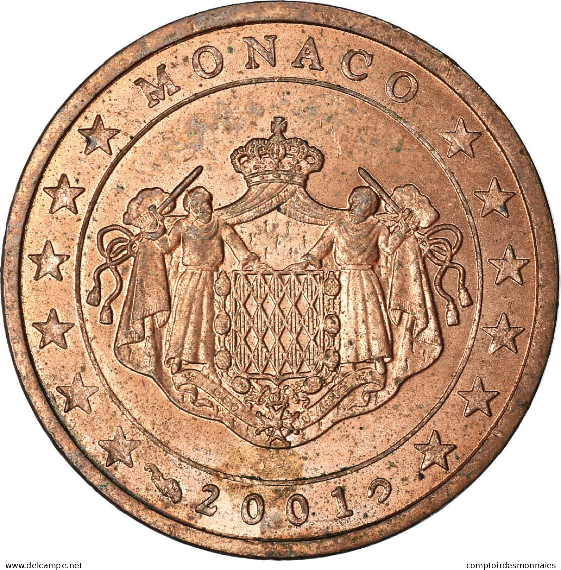Monaco, 2 Euro Cent, 2001, SUP, Copper Plated Steel, KM:168 - Monaco