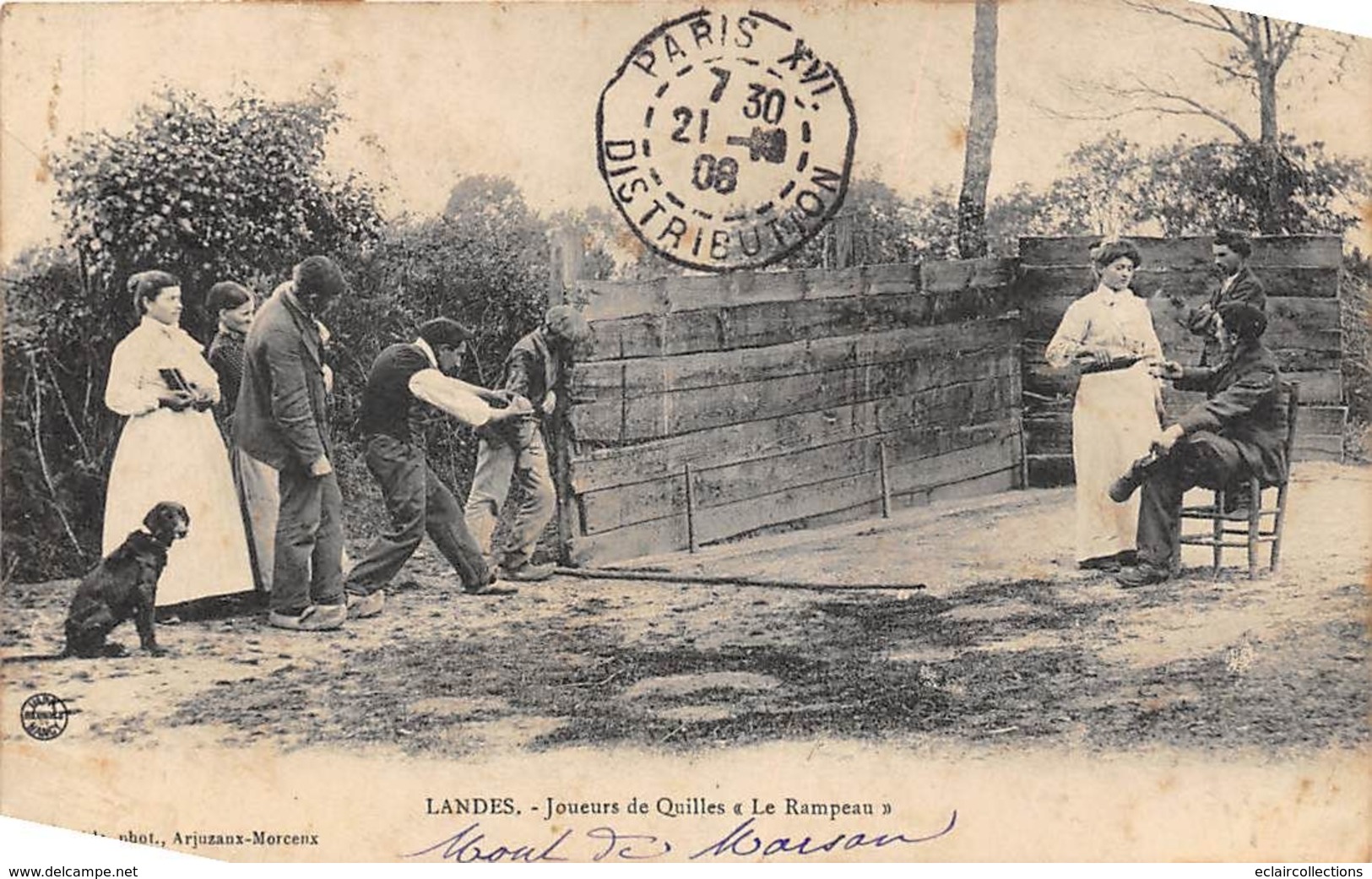 Non Classé        40           Joueurs De Quilles. Le Rampeau . Mont De Marsan ??            (scan) - Sonstige & Ohne Zuordnung