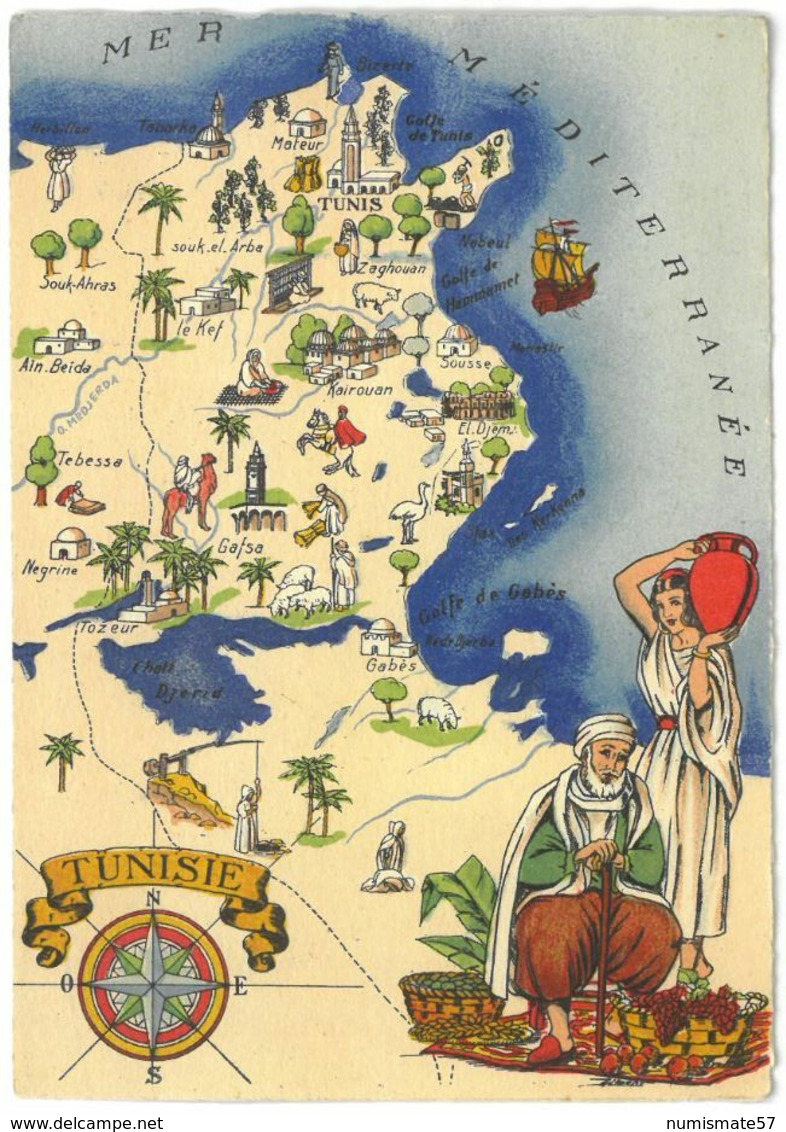 CPSM TUNISIE - Série Carte Géographique BARRE DAYEZ N°1326-A Dépot 1942 - Tunisia