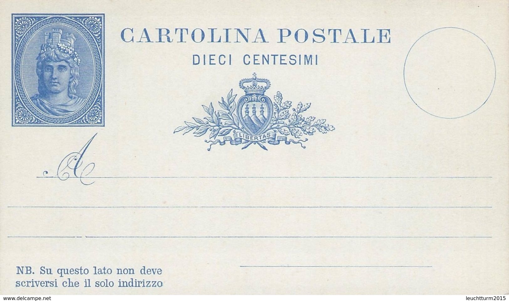 SAN MARINO - CARTOLINA POSTALE DIECI (10) CENTESIMI /ak1016 - Entiers Postaux