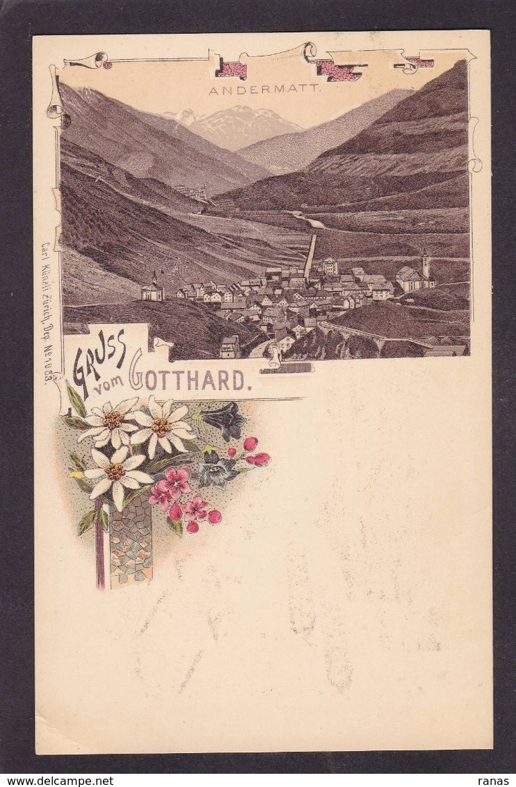 CPA Suisse Helvétia Schweiz Svizzera Non Circulé Litho Gruss Canton Du Tessin Saint Gotthard - Sonstige & Ohne Zuordnung