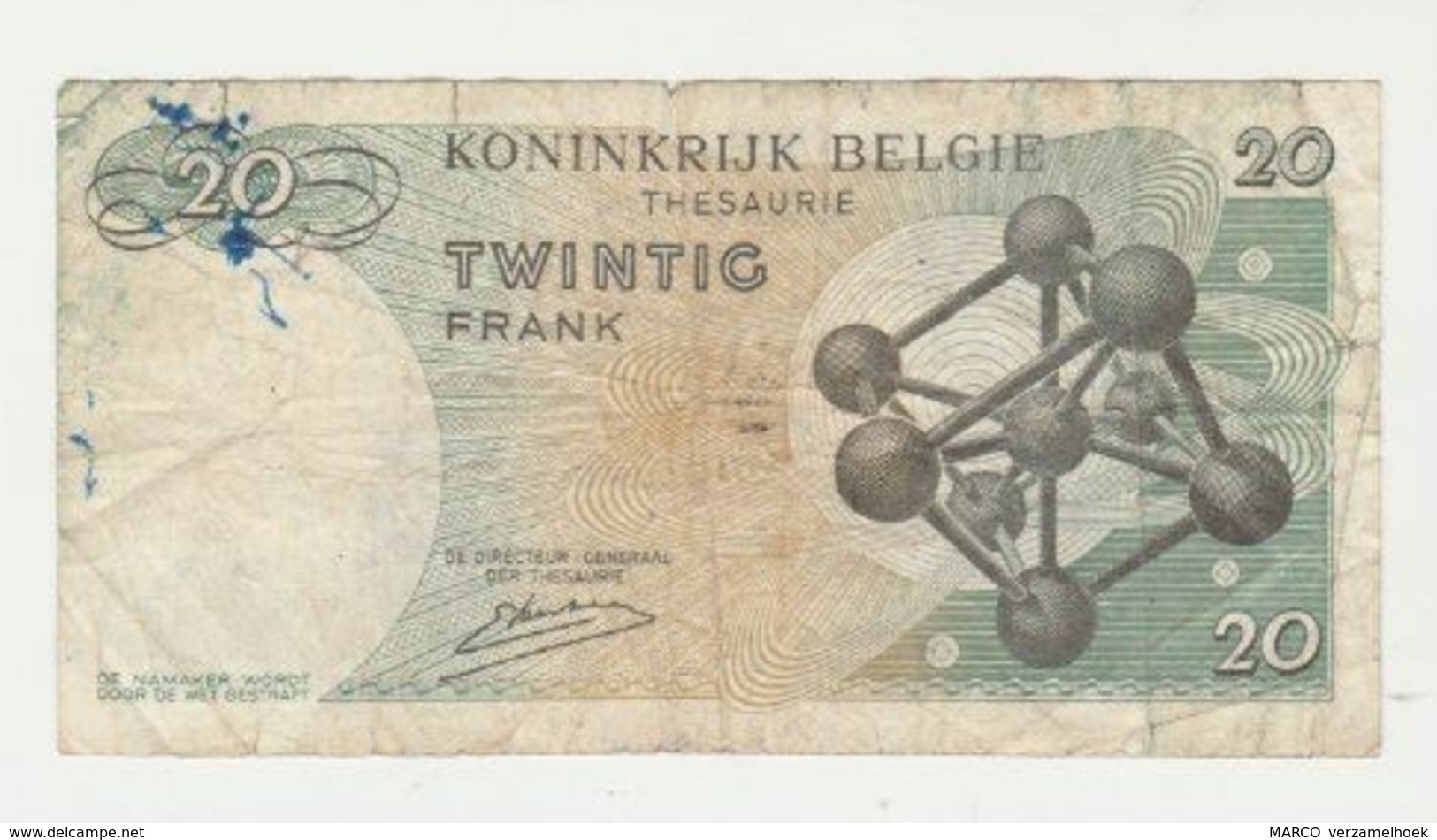 Used Banknote Belgie-belgique 20 Frank 1964 - Otros & Sin Clasificación