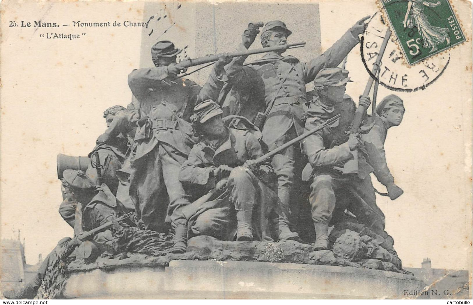 B20-388-LE MANS-MONUMENT DE CHANZY-L'ATTAQUE-GUERRE DE 70-1870 - Le Mans