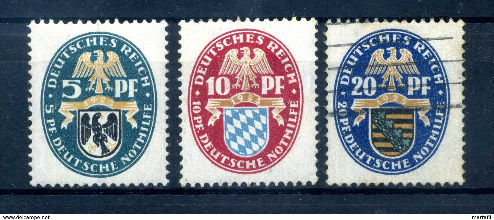 1925 REICH N.368/370 */USATO - Oblitérés