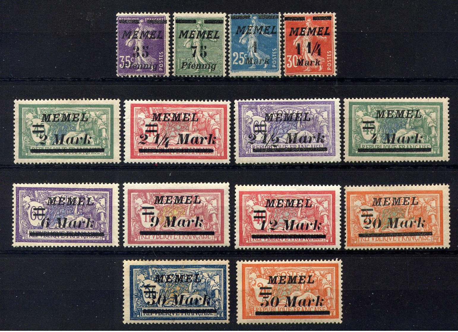 MEMEL  - 65/78* - TIMBRES DE FRANCE SURCHARGES - Neufs