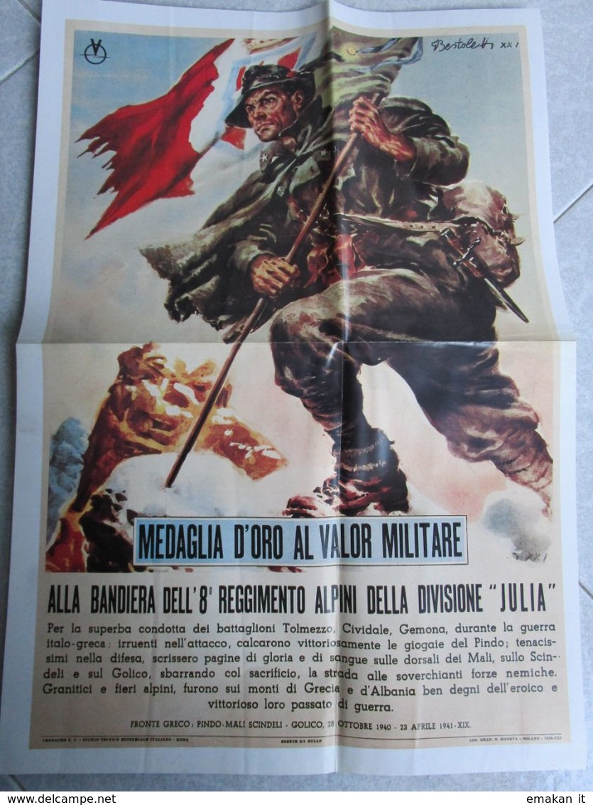 #  GIORNALI DI GUERRA N 22 CON POSTER ALPINI 8° REGGIMENTO DIVISIONE JULIA  / WALKOVER EDITORE - War 1939-45