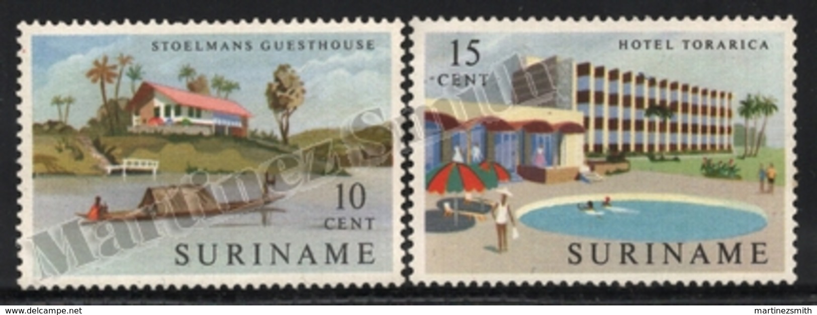 Surinam - Suriname 1962 Yvert 373-74, Tourism. Architecture. Guesthouse & Hotel - MNH - Surinam