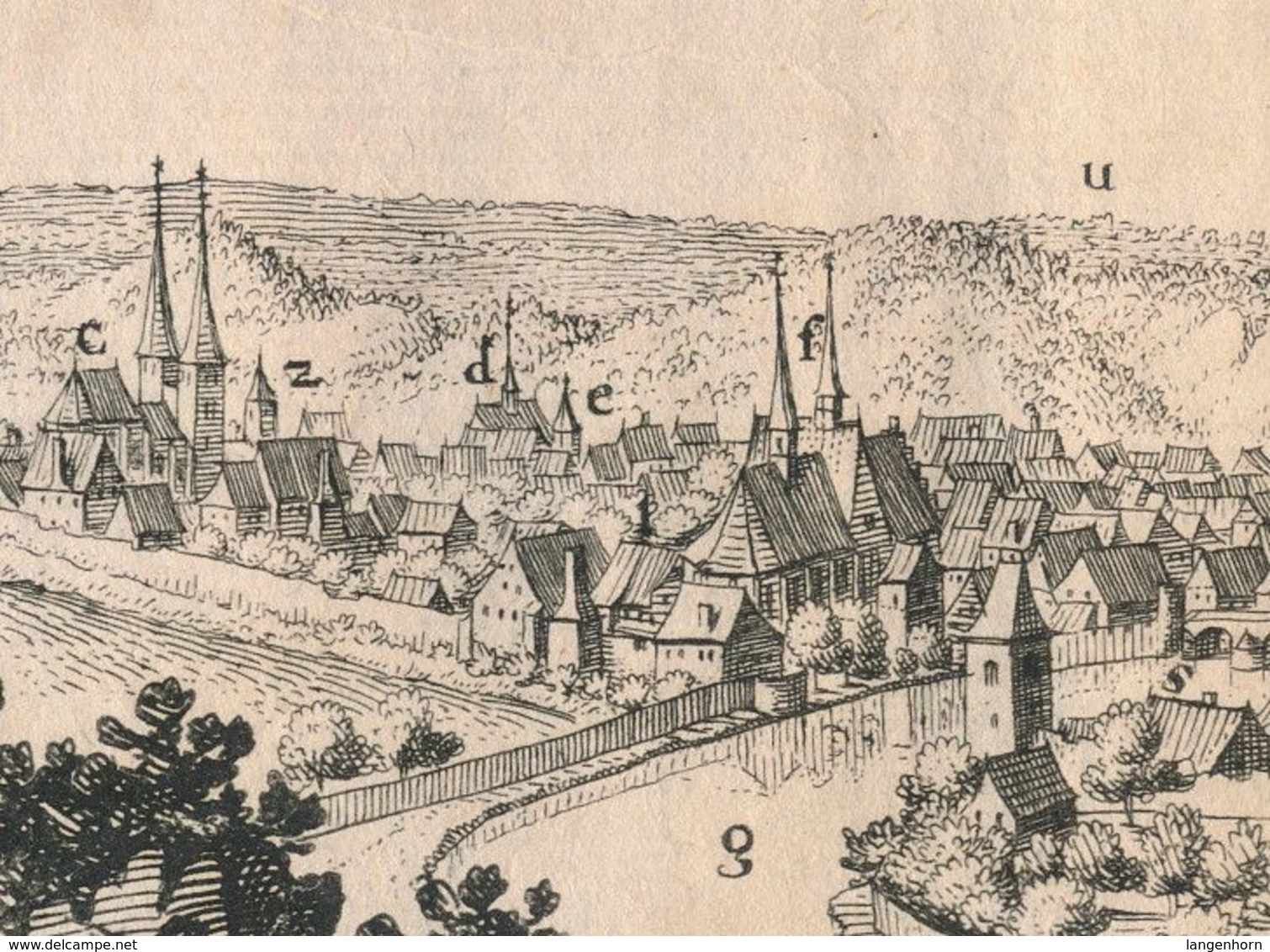 Weida - Original Kupferstich (Merian) ~ Um 1650 - Weida