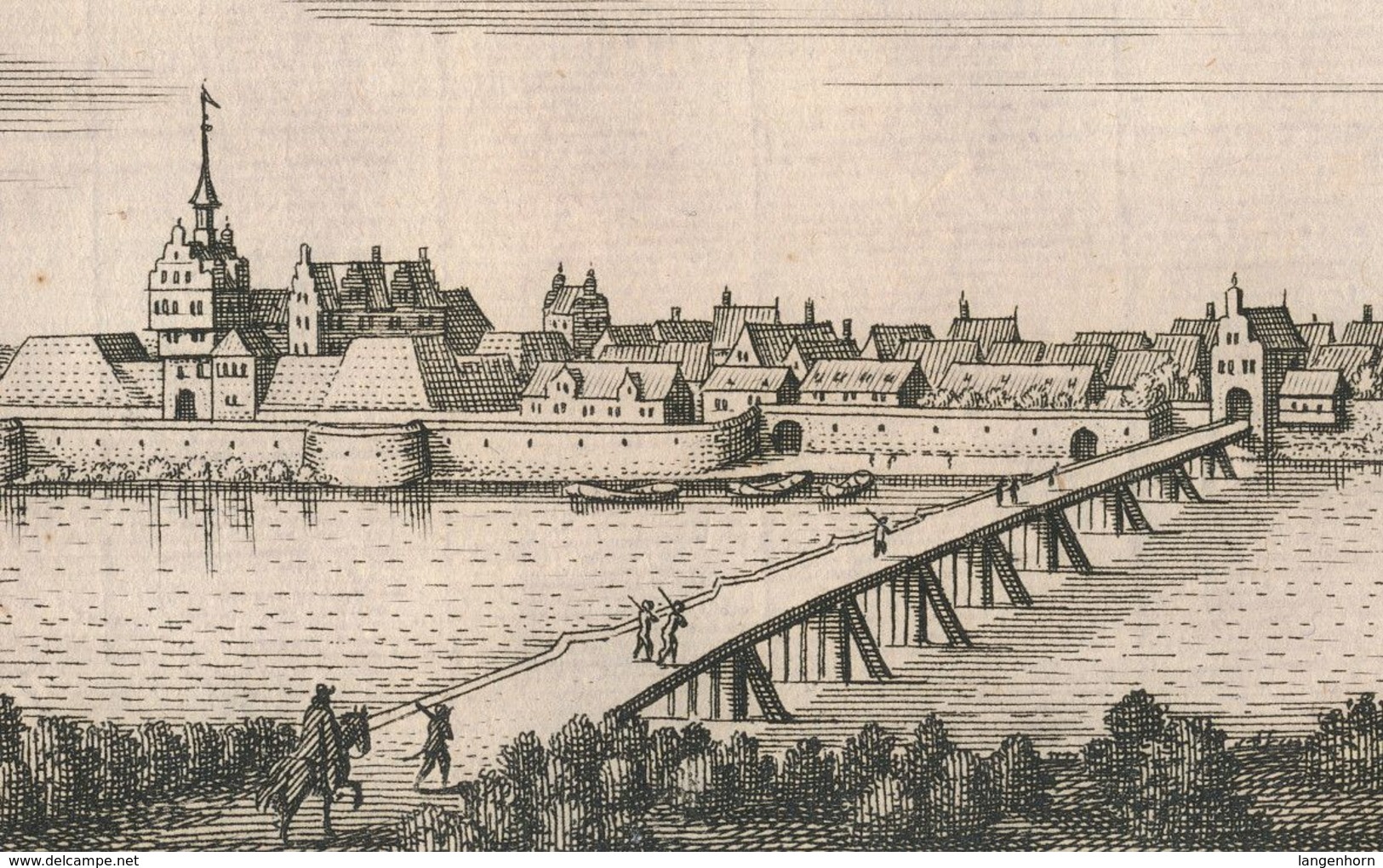 Nienburg / Weser - Original Kupferstich (Merian) ~ Um 1650 - Nienburg